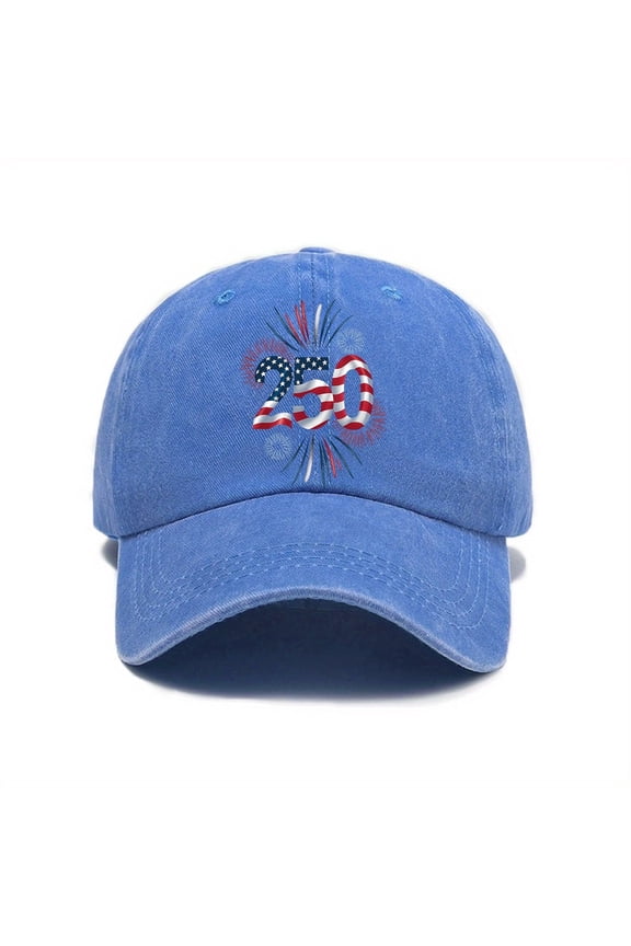 America 250th Anniversary Hat Womens Men Baseball Caps Fashion Graphic Funny Classic Fit Hats Unisex Adult Gifts, Blue, One Size