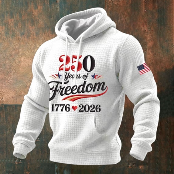 America 250th Anniversary Mens America 250 Flag Printed Sweatshirts 250 Years of Fourth of July Hoodie
