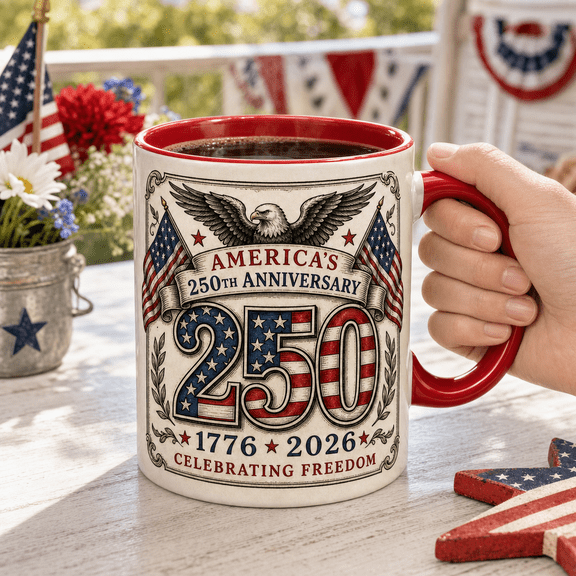 America 250th Anniversary Mug 1776-2026 Patriotic Eagle Coffee Cup Gift