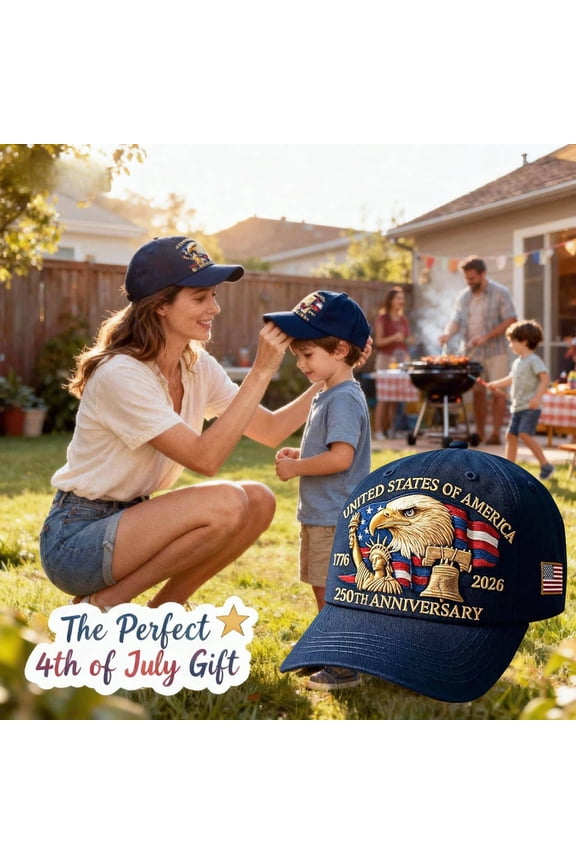 America 250th Anniversary Printed Patriotic Hat, Adjustable Retro Baseball Cap for Men & Women, Celebrate 250 Years of American History and Patriotism, Patriotic Eagle Graphic Detail