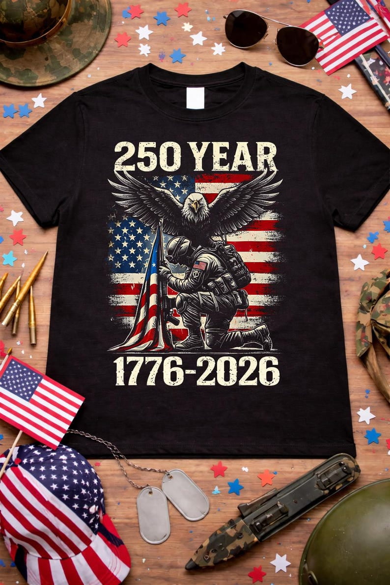 America 250th Anniversary Shirt, 1776-2026 Patriotic Soldier T-Shirt ...