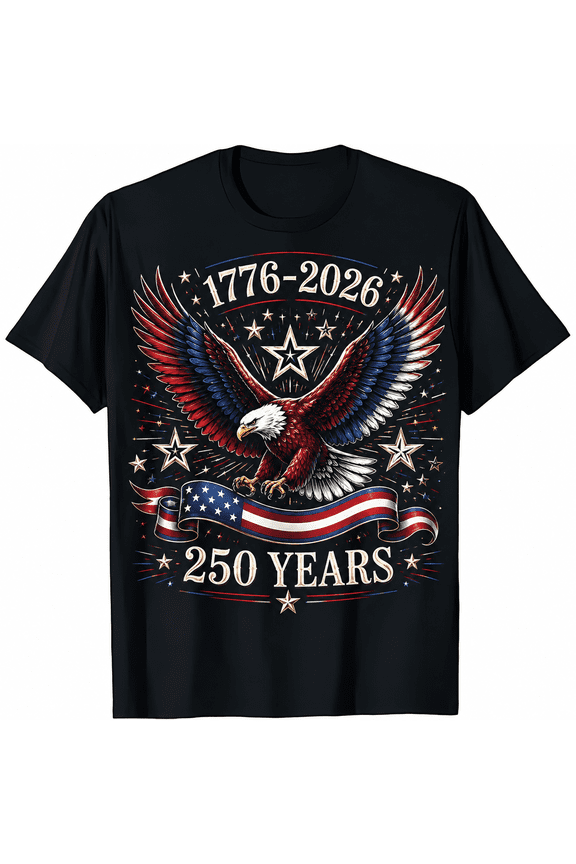 America 250th Anniversary Shirt Patriotic USA 250th Anniversary Shirt Semiquincentennial Unisex Adult Tee 1776-2026 250 Years of Freedom Graphic Casual T-Shirt for Men Women