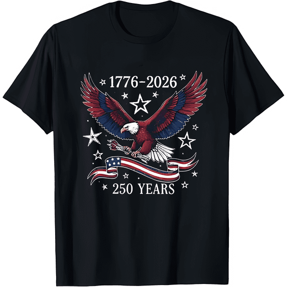 America 250th Anniversary Shirt Patriotic USA 250th Anniversary Shirt Semiquincentennial Unisex Adult Tee 1776-2026 250 Years of Freedom Graphic Casual T-Shirt for Men Women