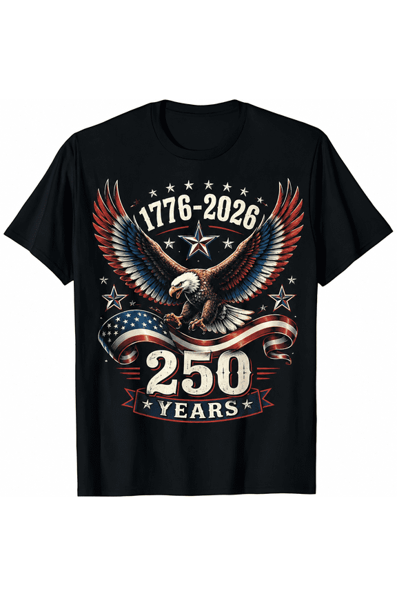 America 250th Anniversary Shirt Patriotic USA 250th Anniversary Shirt Semiquincentennial Unisex Adult Tee 1776-2026 250 Years of Freedom Graphic Casual T-Shirt for Men Women