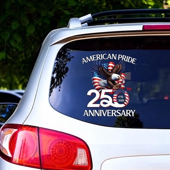 America 250th Anniversary Sticker – Patriotic Eagle Vinyl Decal for Car Window, Laptop, or Notebook, Waterproof USA Pride Decoration, 12in