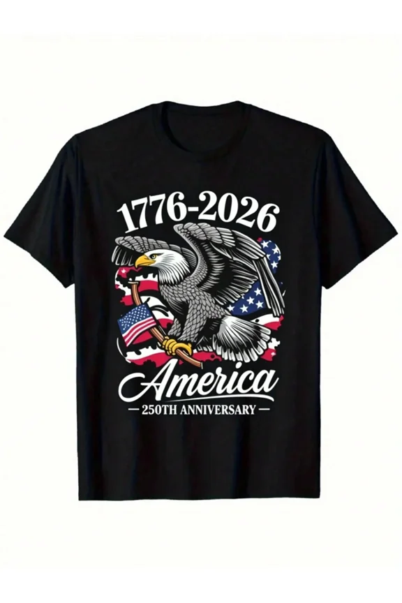 America 250th Anniversary T-Shirt 1776-2026 Patriotic Bald Eagle USA Pride Graphic Tee for Men and Women