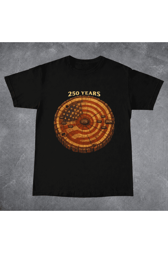 America 250th Anniversary US History Timeline Tree Rings Unisex T-ShirtPlus Size S–5XL Available