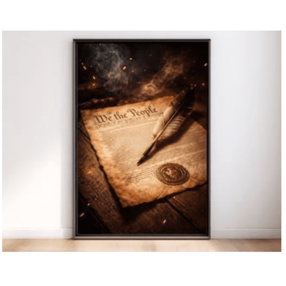 America 250th Anniversary Wall Art. We the People Poster. 1776 US Constitution Document Print