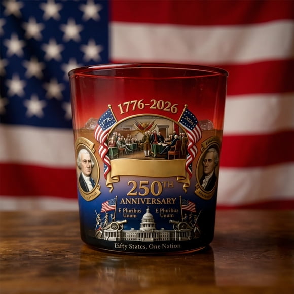 America 250th Anniversary “We The People” Heritage Whiskey Glass,Independence Printed Glasses,250 Anniversary Whiskey Bottle,for Liquor Scotch Bourbon,Day Patriotic Gift(1PCS)