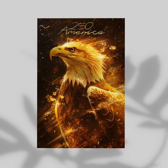 America 250th Bald Eagle Portrait Patriot Symbol 4th of July Unframed Paper Print