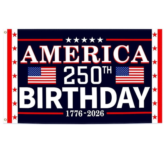Pekkaxy America 250th Birthday Flag, 35 in x 59 in, Premium Polyester for Vivid Outdoor Display, Perfect for Home, Garden, and Patriotic Celebrations