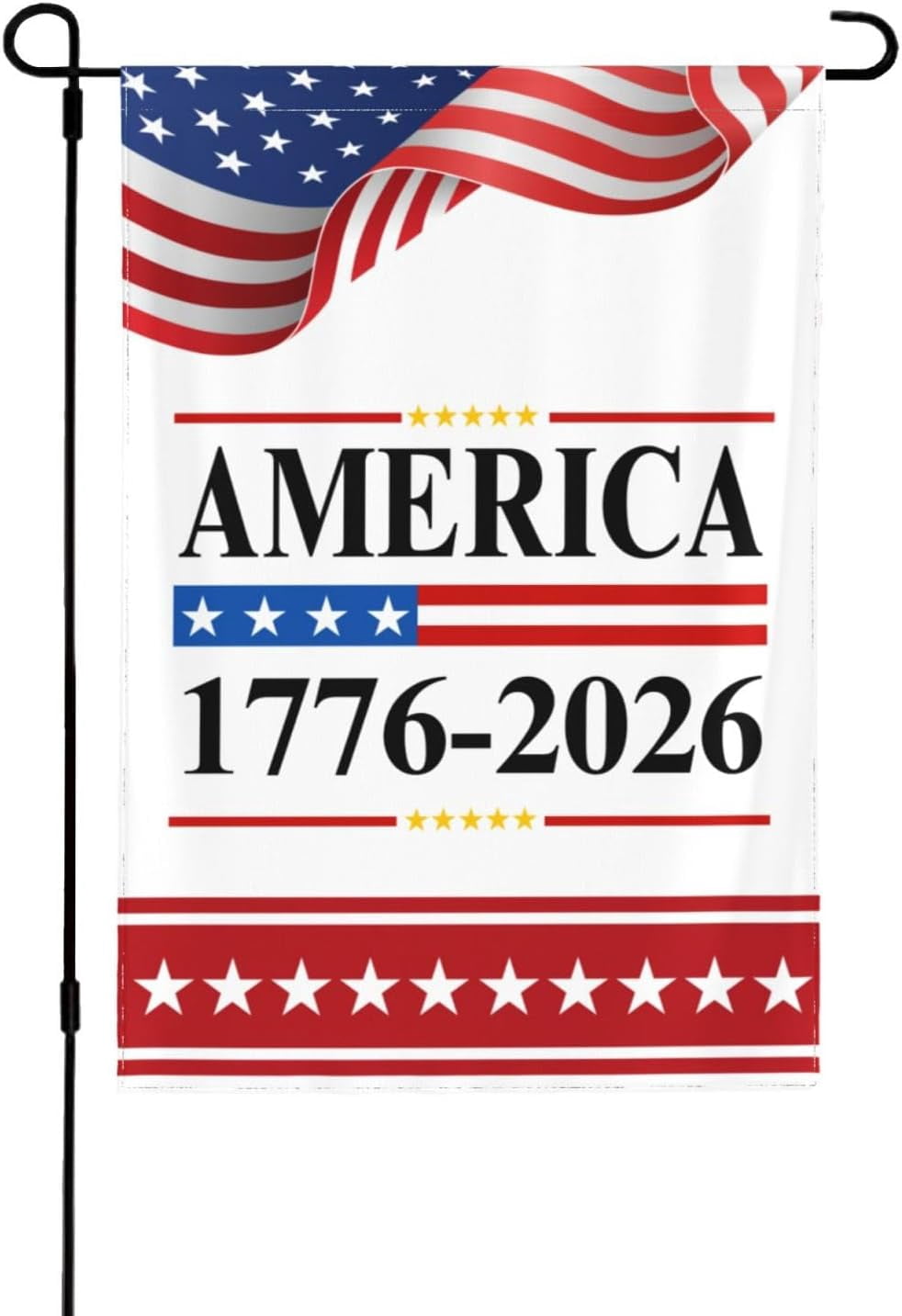 America 250th Birthday Flags 1776 2026 250 Years Anniversary Garden Flag 12x18 Inch Double Sided Outdoor Yard Lawn Banner Decor