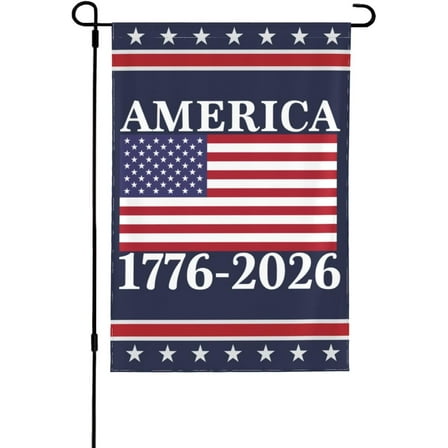 America 250th Birthday Garden Flag 12x18 1776 2026 America 250 Years Anniversary Yard Sign God Bless Usa Patriot House Flags No Flagstand
