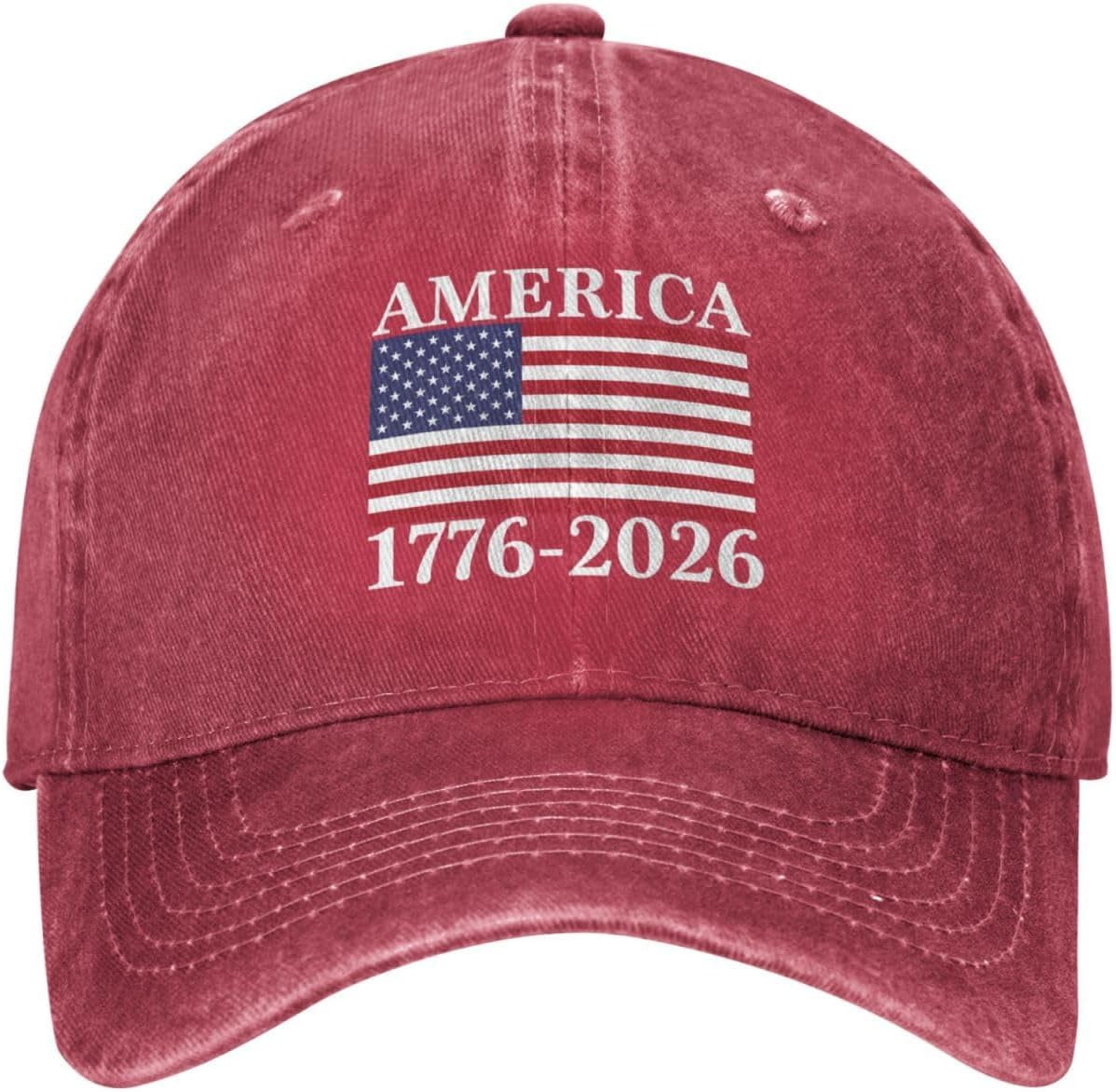Cappello Patriottico America 250&deg; Anniversario 1776-2026 - Baseball Cap Nero Regolabile Trade Winds