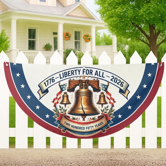 America 250th Birthday Pleated Bunting Flag, 1776-2026 Patriotic USA Independence Decor, 250th Anniversary America Semicircle Flag, July 4th Independence Day Decor