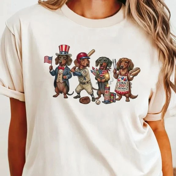 America 250th Birthday Shirt, Patriotic Dog Tee, 1776 2026 USA Shirt, Funny Dach, Vintage Birthday Gift