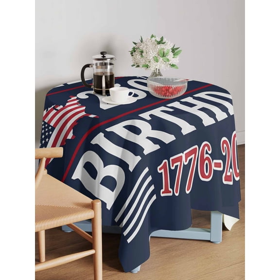 America 250th Birthday Table Cloth 54x54 Inch Square, American Map Independence Day Waterproof Tablecloth Washable Table Cover for 250th Anniversary Party Picnic Dinner Decor
