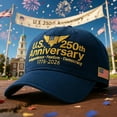 thumbnail image 1 of America 250th Hat, Retro Washed AdjUStable Cap with Patriotic Design, Army Commemorative Edition, Made in U.S, Celebrate 250th Anniversary with Pride and Flag Detail, Navy, 1 of 9