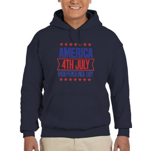 America 4Th July Hoodie Men -Image by Shutterstock, Male 3X-Large