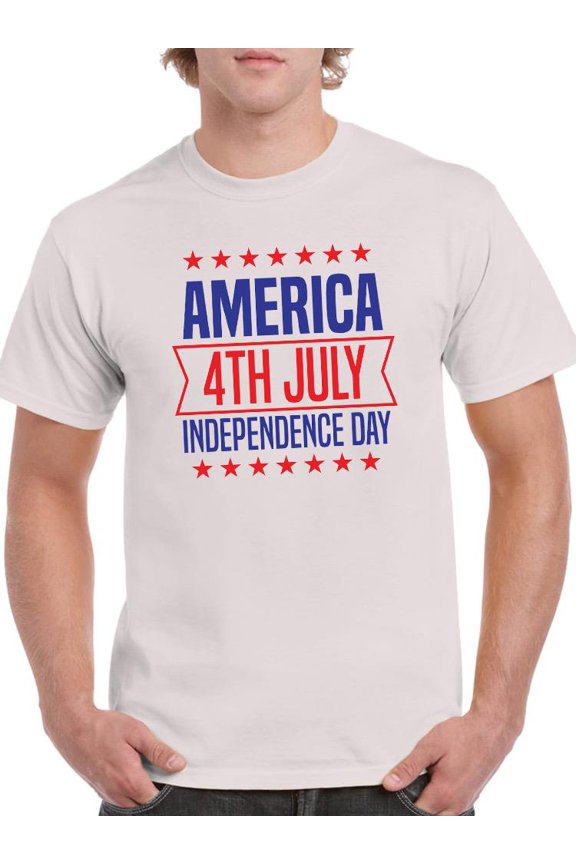 America 4Th July T-Shirt Men -Image by Shutterstock, Male Small