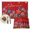thumbnail image 1 of America 4th of July Placemats Set of 6, Blue Red Striped Stars Table Mats Washable Heat-Insulation Non-Slip Place Mats for Kitchen Dinner Table Indoor Outdoor Decor,13x19 Inch, 1 of 9