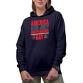 thumbnail image 1 of America 4th of July, Independence Day, Navy Blue Hooded Sweatshirt or Hoodie, Medium, 1 of 5