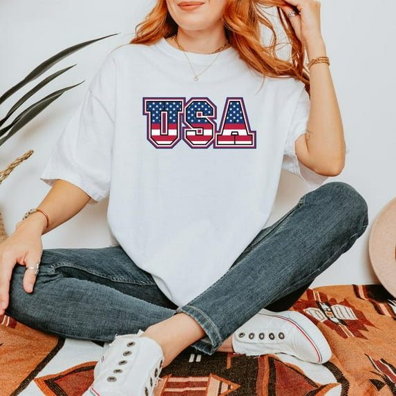 America 4th of July Patriotic Shirt, Fourth of July USA, Memorial Day Shirt, Independence USA Flag Shirt, USA Womens Shirt