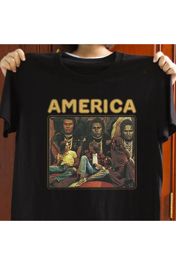 America Band rock band Black Shirt short sleeve All sizes S to 5Xl JM547