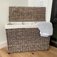 thumbnail image 1 of America Basket Woven Maize 3-Section Lined Hamper, 1 of 4