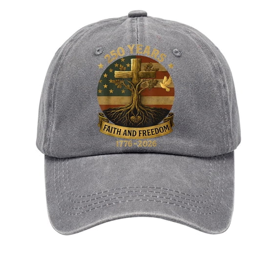 America Birthday Hat 1776 2026 250 Years Freedoms Anniversary Hat Washed Print Embroidered Retro Patriotic Cap