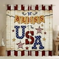 thumbnail image 1 of America Blackout Curtains American Flag Curtains & Drapes, God Bless The Usa Patriotic Theme Curtains 4th Of July Rustic Wooden Plank Window Curtains 42''Wx84''L, 1 of 5