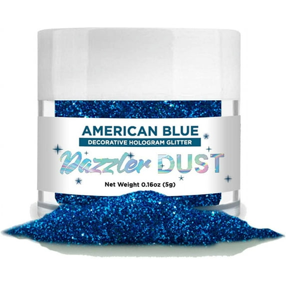 America Blue Art & Craft Glitter, 5g Jar | DAZZLER DUST | o-Toxic Decoratig Glitter | Arts, Crafts, Slime, Glue, Pait, Face & Body (America Blue)
