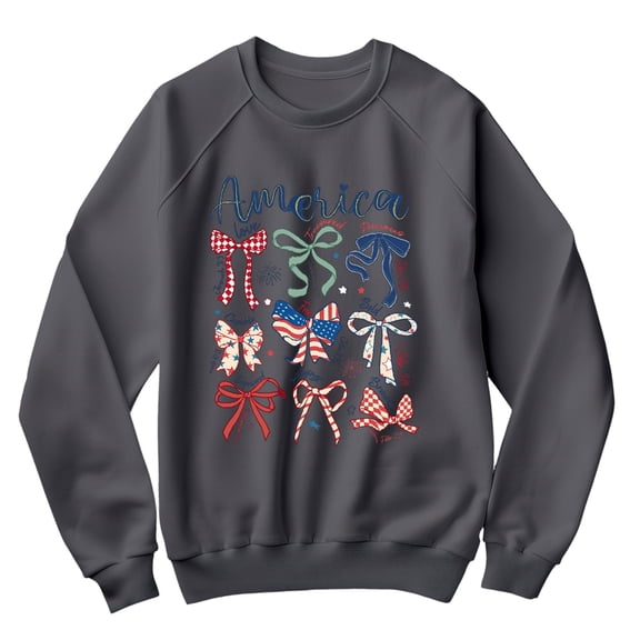 America Bow Bible Verse Sweatshirt for Women - Patriotic Faith Graphic Pullover with Scripture - 4th of July USA Christian Inspirational Top