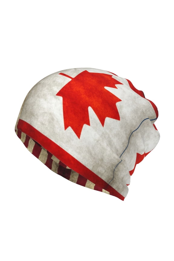 America Canada Flag Beanie Skull Cap Lightweight Hip Hop Dwarf Hat Beanie Hat For Women Men