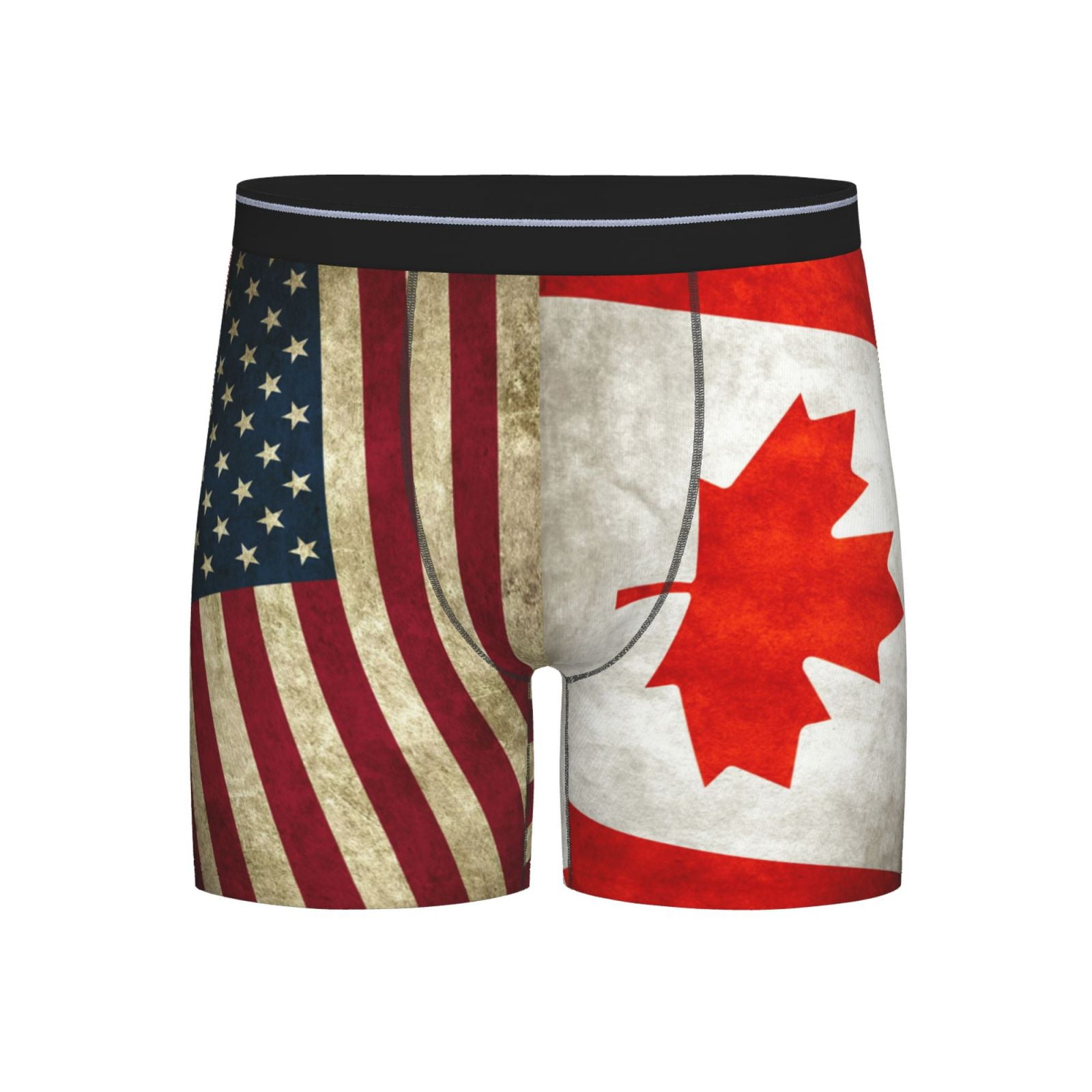 America Canada Flag Boxer Briefs Novelty Underwear With Fly Underwear ...