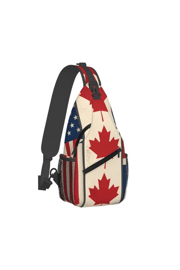 America Canadian British Flag Sling Crossbody Bag Cross Body Backpack Travel Hiking Daypack