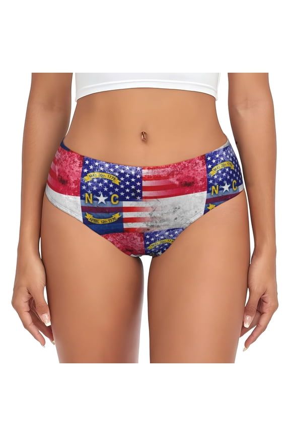 America-Carolina Flag Painted Bikini Panties Stretch Cool 3D printed Underwear for Women XX-Large