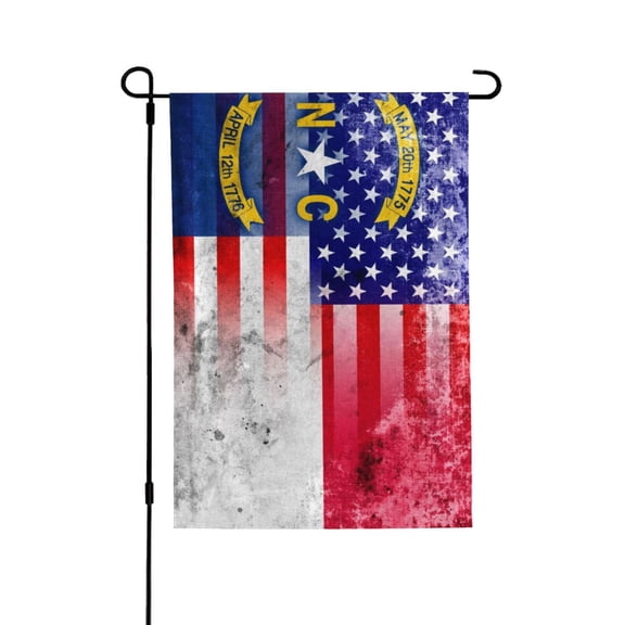 America-Carolina Flag Painted Welcome Large House Flag Vertical Double Sided 28x40 Inches Yard Porch Outdoor Decor