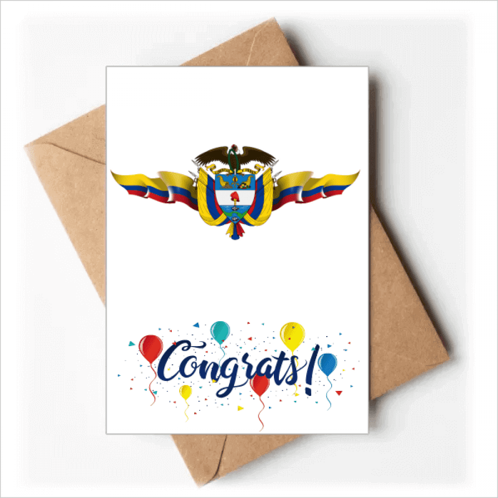 America Colombia Flag National Emblem Wedding Cards Congratulations