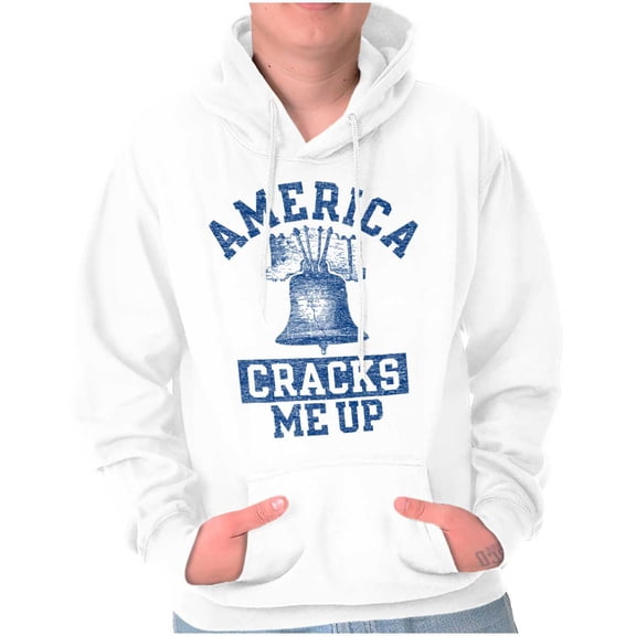 America Cracks Me Up Liberty Bell USA Hoodie Sweatshirt Women Men Brisco Brands M