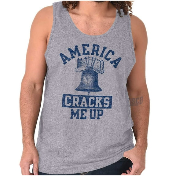 America Cracks Me Up Liberty Bell USA Plus Size Graphic Tank Top Brisco Brands 3X