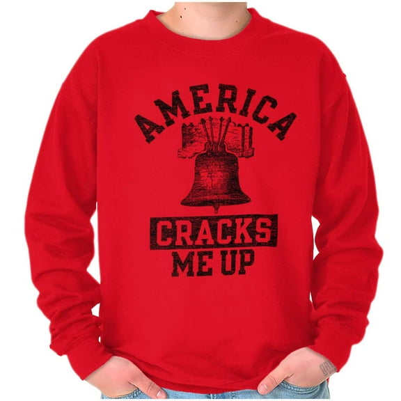 America Cracks Me Up Liberty Bell USA Sweatshirt for Men or Women Brisco Brands M