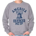 thumbnail image 1 of America Cracks Me Up Liberty Bell USA Sweatshirt for Men or Women Brisco Brands M, 1 of 6