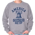 thumbnail image 1 of America Cracks Me Up Liberty Bell USA Sweatshirt for Men or Women Brisco Brands S, 1 of 6