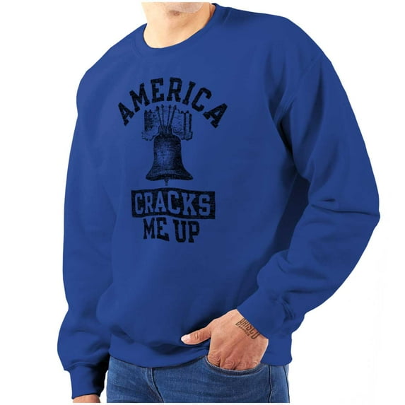 America Cracks Me Up Liberty Bell USA Unisex Plus Fleece Graphic Sweatshirt Brisco Brands 4X