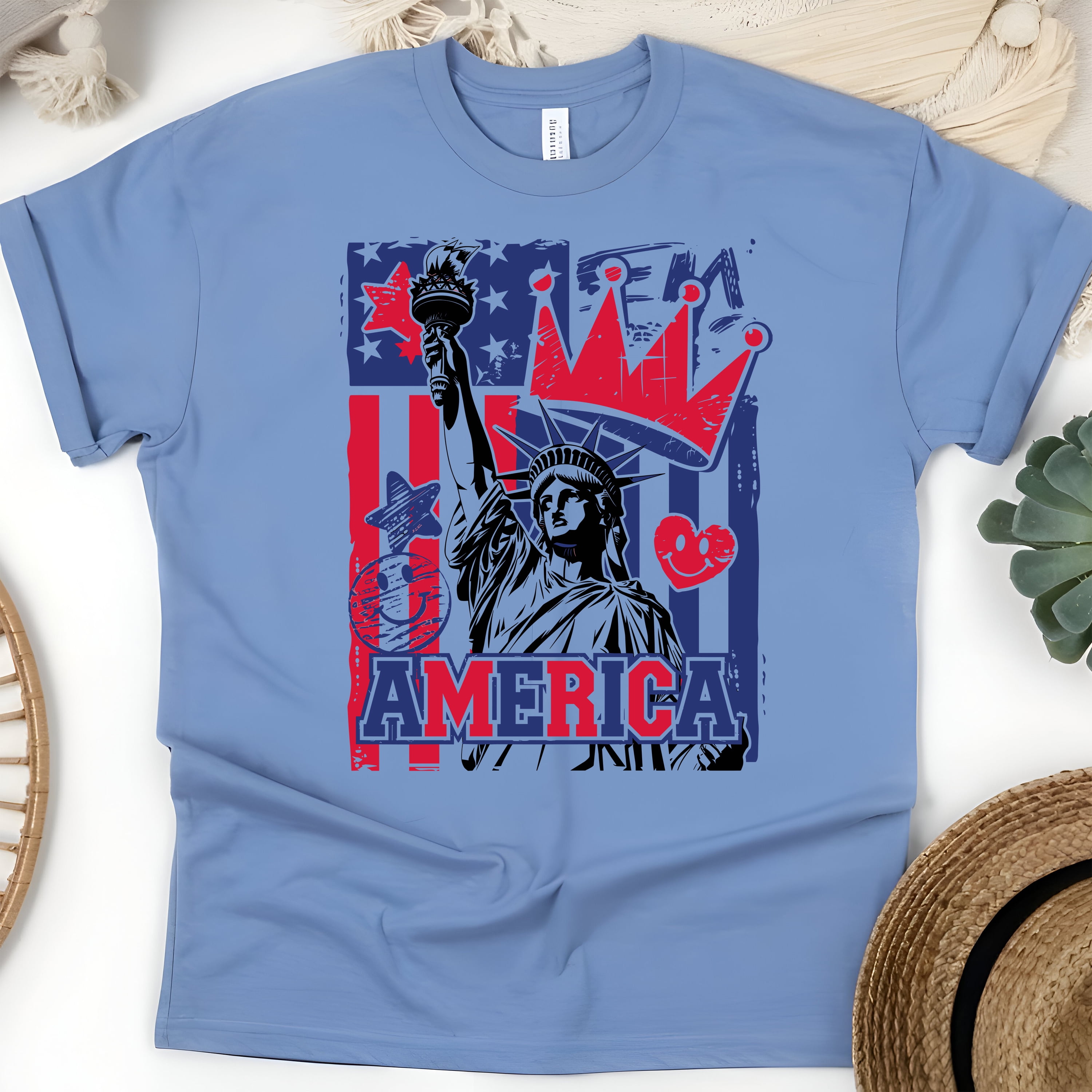 America Crown Liberty T Shirt Urban Graffiti Patriotic Tee America Crown Liberty T Shirt Urban Graffiti Patriotic Tee