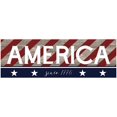 thumbnail image 1 of America Diagonal Stripes Rustic Wood Wall Sign 6x18, 1 of 1