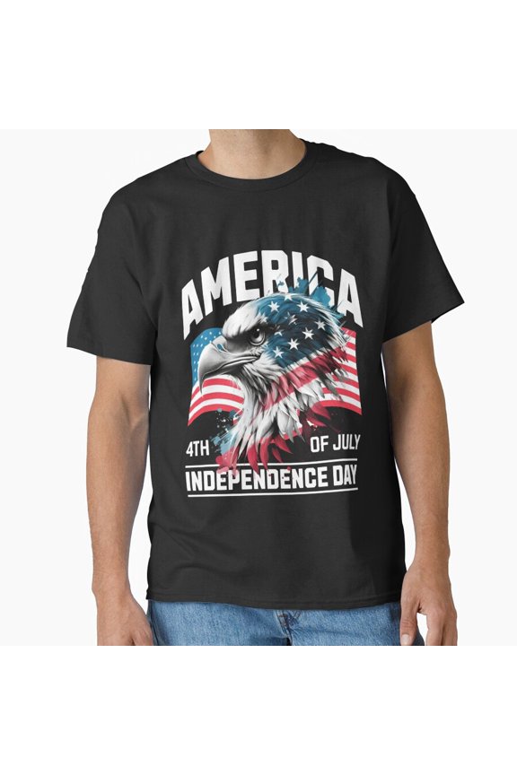 America Eagle Independence Day T-Shirt, Gift For Patriotic, Independence Day Shirt, Red White Blue Shirt, S-5Xl Birthday Gifts; For Men & Women