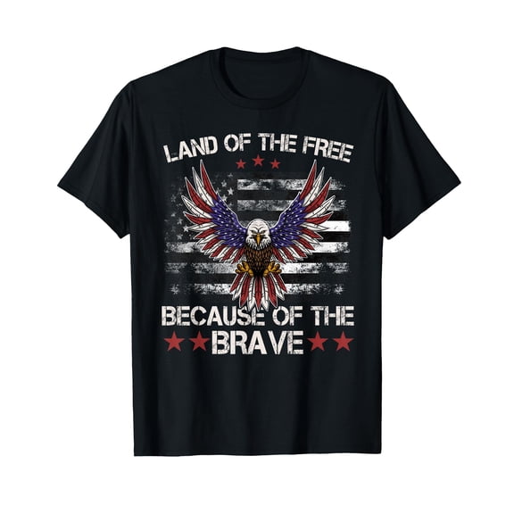 America Eagle | Land of The Free Because of The Brave T-Shirt