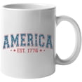 thumbnail image 1 of America Est. 1776, 4th of July Art Merch Gift, White 11oz Ceramic Mug, 1 of 5